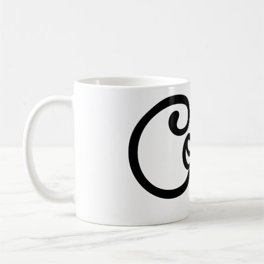 Moderne Coffee Script Mok - Unieke Bruidsjonkers (Links)