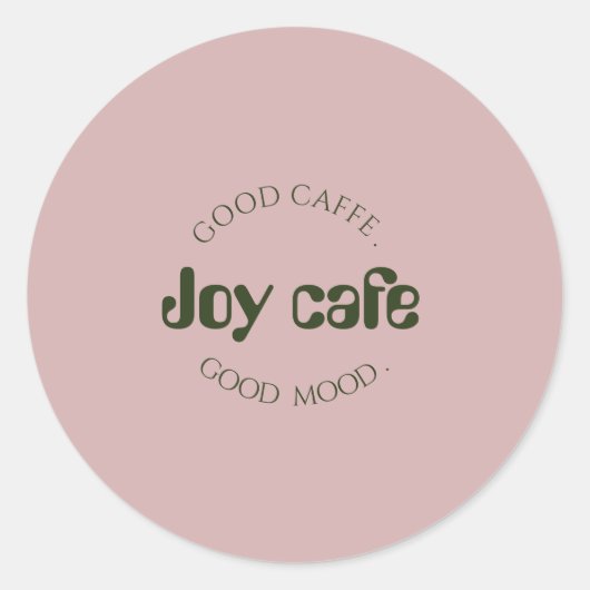 Moderne Coffee Shop Sticker | Cafe Merklabel (Voorkant)