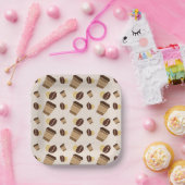 Moderne coffeeshop Café Barista Personeelsnaam Papieren Bordje (Feest)