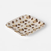 Moderne coffeeshop Café Barista Personeelsnaam Papieren Bordje (Gebogen)