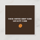 Moderne coffeeshop donkerbruin en Sinaasappel Klantenkaartje (Voorkant)
