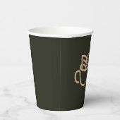 Moderne coffeeshop l Professional Logo Sage Green Papieren Bekers (Rechts)