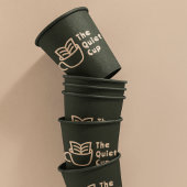 Moderne coffeeshop l Professional Logo Sage Green Papieren Bekers