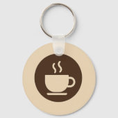 ☕ Moderne coffeeshop loyaliteit & Visitekaartje Sleutelhanger (Voorkant)