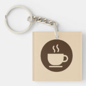 ☕ Moderne coffeeshop loyaliteit & Visitekaartje Sleutelhanger (voorkant)