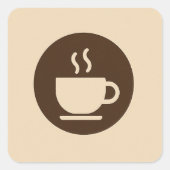 ☕ Moderne coffeeshop loyaliteit & Visitekaartje Vierkante Sticker (Voorkant)