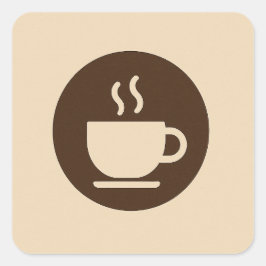 ☕ Moderne coffeeshop loyaliteit & Visitekaartje Vierkante Sticker