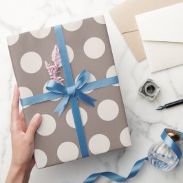 Moderne Cognac en Crème Polka Stippen Kerstmis Cadeaupapier