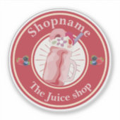 Moderne Cold Smoothies fruitsap winkel personeelsn Sticker (Voorkant)