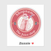 Moderne Cold Smoothies fruitsap winkel personeelsn Sticker (Vel)