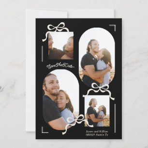 Moderne Collage 4 foto Multi foto's Zwarte strikke Save The Date