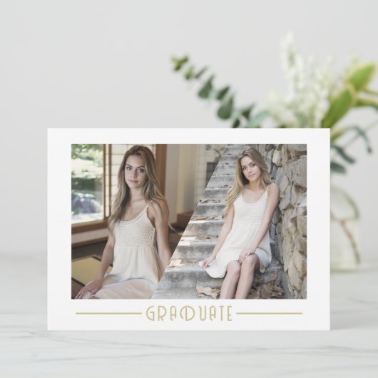 Moderne collage Afstuderen Afstudeerder 6 Foto Afs Aankondiging (Staand voorkant)