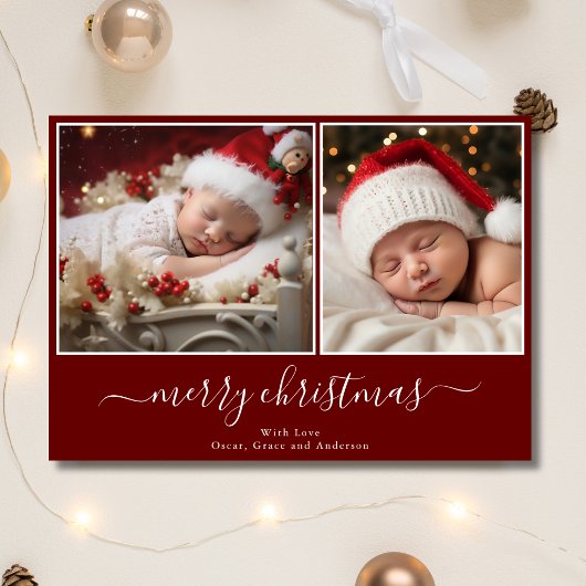 Moderne Collage Baby's Merry Christmas Foto Feestdagenkaart