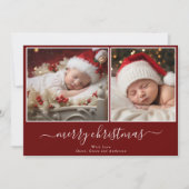 Moderne Collage Baby's Merry Christmas Foto Feestdagenkaart (Voorkant)