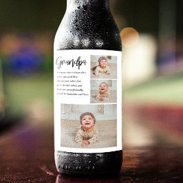 Moderne Collage Best Grandpa Ever Beauty Gift Bier Etiket