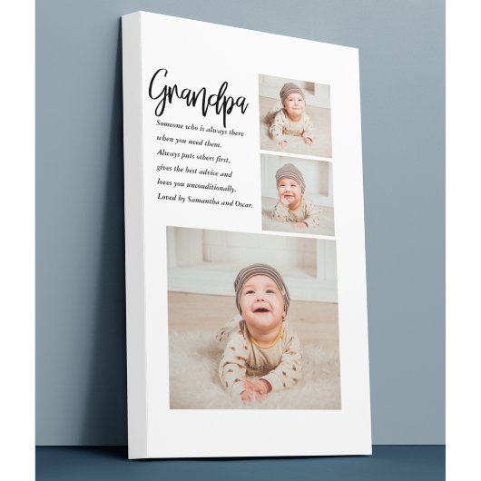 Moderne Collage Best Grandpa Ever Beauty Gift Canvas Afdruk