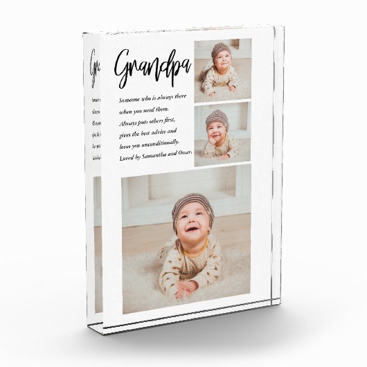 Moderne Collage Best Grandpa Ever Beauty Gift Fotoblokken (Links)