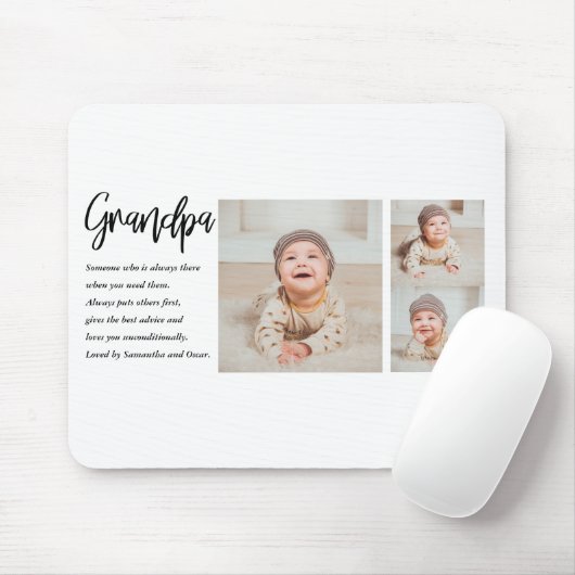 Moderne Collage Best Grandpa Ever Beauty Gift Muismat (Met muis)