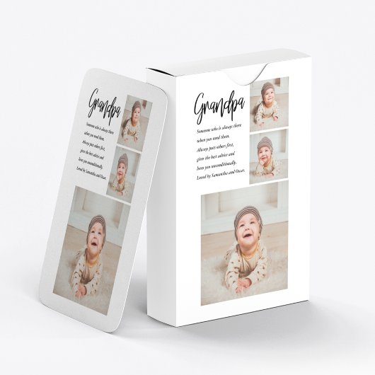 Moderne Collage Best Grandpa Ever Beauty Gift Pokerkaarten