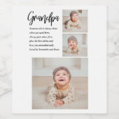 Moderne Collage Best Grandpa Ever Beauty Gift Wijn Etiket (Enkel label)