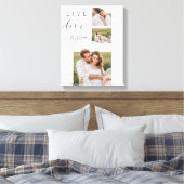 Moderne Collage Couple Photo & Live Love Laugh Gif Canvas Afdruk (Insitu (Slaapkamer))