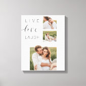 Moderne Collage Couple Photo & Live Love Laugh Gif Canvas Afdruk (Voorkant)