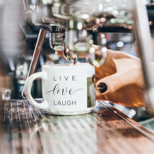 Moderne Collage Couple Photo & Live Love Laugh Gif Espresso Kop