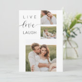 Moderne Collage Couple Photo & Live Love Laugh Gif Feestdagenkaart (Staand voorkant)