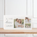 Moderne Collage Couple Photo & Live Love Laugh Gif Houten Kist Print<br><div class="desc">Moderne Collage Couple Photo & Live Love Laugh Gift</div>