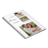 Moderne Collage Couple Photo & Live Love Laugh Gif Notitieboek (Rechterzijde)