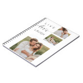 Moderne Collage Couple Photo & Live Love Laugh Gif Notitieboek (Linkerzijde)