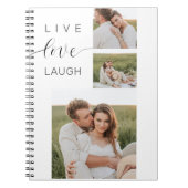 Moderne Collage Couple Photo & Live Love Laugh Gif Notitieboek (Voorkant)