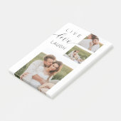 Moderne Collage Couple Photo & Live Love Laugh Gif Post-it® Notes (Schuin)