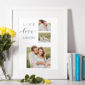 Moderne Collage Couple Photo & Live Love Laugh Gif Poster