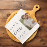 Moderne Collage Couple Photo & Live Love Laugh Gif Theedoek<br><div class="desc">Moderne Collage Couple Photo & Live Love Laugh Gift</div>