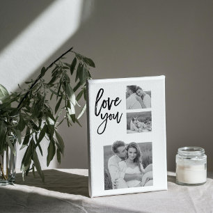 Moderne Collage Couple Photo & Love You Beauty Gif Canvas Afdruk