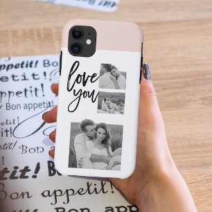 Moderne Collage Couple Photo & Love You Beauty Gif Case-Mate iPhone Case