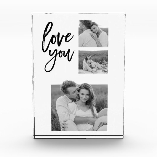 Moderne Collage Couple Photo & Love You Beauty Gif Fotoblokken (Voorkant)
