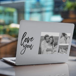 Moderne Collage Couple Photo & Love You Beauty Gif HP Laptopsticker