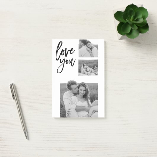 Moderne Collage Couple Photo & Love You Beauty Gif Post-it® Notes (Kantoor)