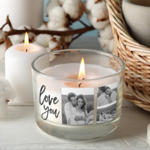 Moderne Collage Couple Photo & Love You Beauty Gif Rechthoekige Sticker