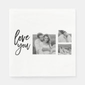 Moderne Collage Couple Photo & Love You Beauty Gif Servet (Voorkant)