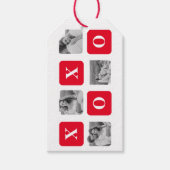 Moderne Collage Couple Photo & Red XOXO Cadeaulabel (Voorkant)
