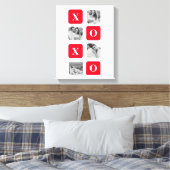 Moderne Collage Couple Photo & Red XOXO Canvas Afdruk (Insitu (Slaapkamer))