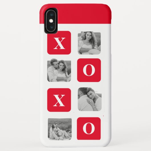 Moderne Collage Couple Photo & Red XOXO Case-Mate iPhone Case (Achterkant)