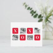 Moderne Collage Couple Photo & Red XOXO Feestdagenkaart (Staand voorkant)