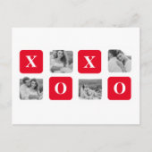 Moderne Collage Couple Photo & Red XOXO Feestdagenkaart (Voorkant)