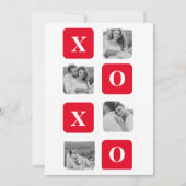 Moderne Collage Couple Photo & Red XOXO Feestdagenkaart (Voorkant)