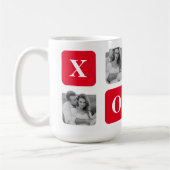 Moderne Collage Couple Photo & Red XOXO Koffiemok (Links)