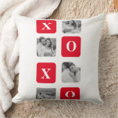 Moderne Collage Couple Photo & Red XOXO Kussen (Deken)